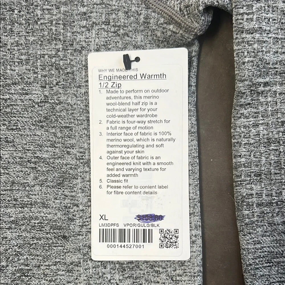 Lululemon 1/2 Zip- Endineered Warmth. Size XL. NEW WITH TAGS ๐ - Picture 2 of 7